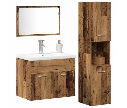 Vannas Istabas Mēbeļu Komplekts 3 Pcs Inženierijas Koks Vidaxl