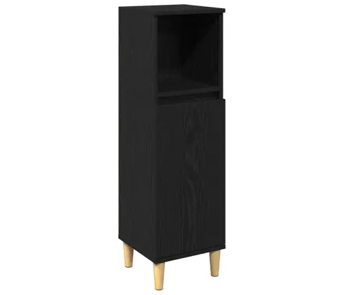 Vonios Baldų Rinkinys Su Saugykla 3 Pcs Juoda 60 X 30 X 60 Cm