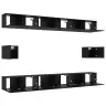 Tv Skapīšu Komplekts 8 Pcs Melns Ozols 100 X 30 X 30 Cm Vidaxl