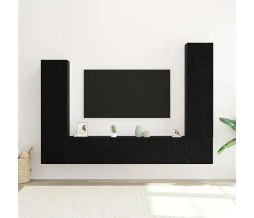 Telerikapi Komplekt 4 Pcs Must Tamm 30.5 X 30 X 110 Cm