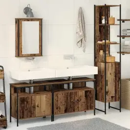 Vannitoa Mööbleset 4 Pcs Vana Puit 33 X 33 X 185.5 Cm Tehispuit