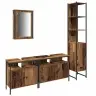 Vannitoa Mööbleset 4 Pcs Vana Puit 33 X 33 X 185.5 Cm Tehispuit
