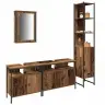 Vannitoa Mööbleset 4 Pcs Vana Puit 33 X 33 X 185.5 Cm Tehispuit