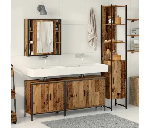 Vannas Istabas Mēbeļu Komplekts 4 Pcs Brūna 33 X 33 X 185.5 Cm Vidaxl