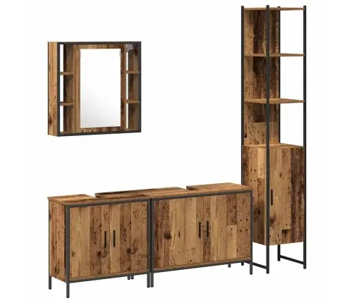 Vannas Istabas Mēbeļu Komplekts 4 Pcs Brūna 33 X 33 X 185.5 Cm Vidaxl