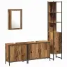 Vonios Baldų Rinkinys Su Lentyna 4 Pcs Ruda 33 X 33 X 185.5 Cm