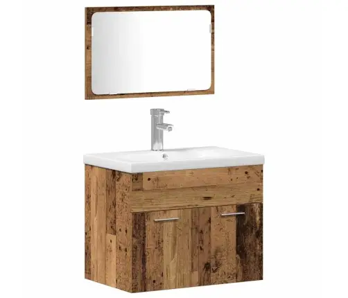 Vannas Istabas Mēbeļu Komplekts Ar Uzglabāšanu 4 Pcs Vecs Koks Vidaxl