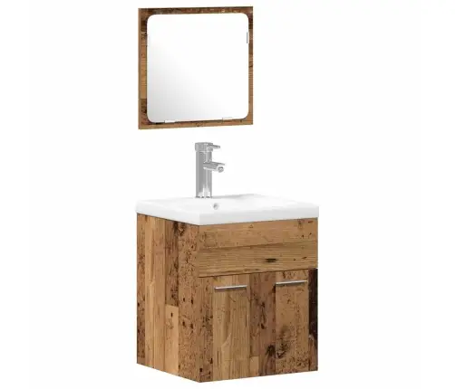 Vannas Istabas Mēbeļu Komplekts Ar Uzglabāšanu 4 Pcs Vecs Koks Vidaxl