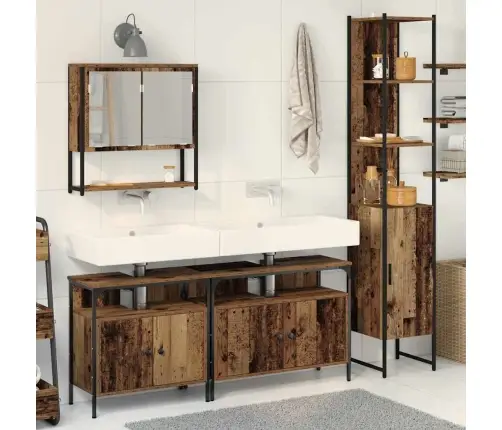 Vannas Izlietnes Skapītis Ar Iebūvētu Izlietni - Veca Koka Izskats Vidaxl