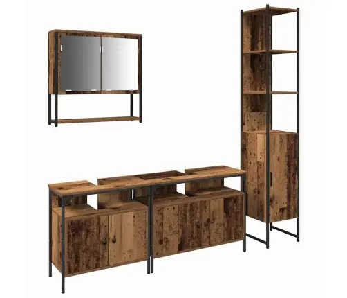 Vannas Izlietnes Skapītis Ar Iebūvētu Izlietni - Veca Koka Izskats Vidaxl