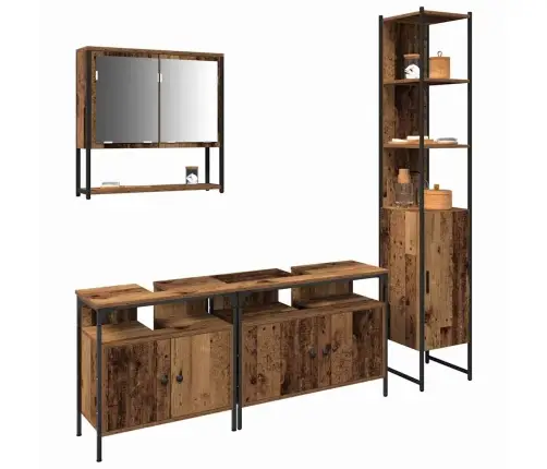 Vannas Izlietnes Skapītis Ar Iebūvētu Izlietni - Veca Koka Izskats Vidaxl