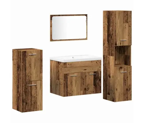 Vannitoa Mööbleset Riiuliga Ladustamisega 5 Pcs Pruun Tehispuit