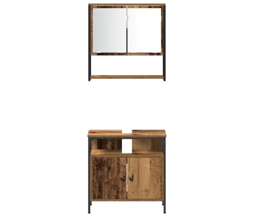 4 Daļu Vannas Istabas Mēbeļu Komplekts Vecā Koka, Inženierijas Koks Vidaxl