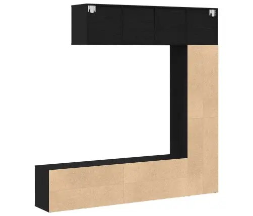 Knygų Lentyna 3 Pcs Juodas Ąžuolas 36 X 30 X 143 Cm