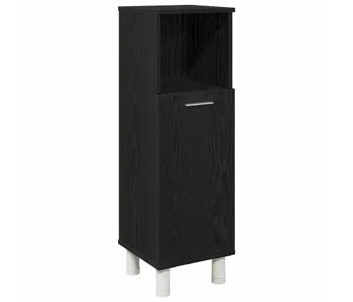 Vonios Baldų Rinkinys Su Lentyna 3 Pcs Juoda 30 X 30 X 99,5 Cm