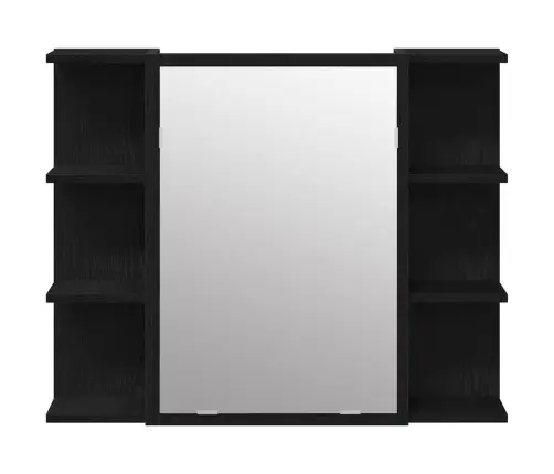 Vonios Baldų Rinkinys Su Lentyna 3 Pcs Juoda 30 X 30 X 99,5 Cm