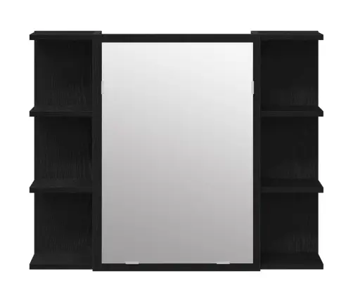 Vonios Baldų Rinkinys Su Lentyna 3 Pcs Juoda 30 X 30 X 99,5 Cm