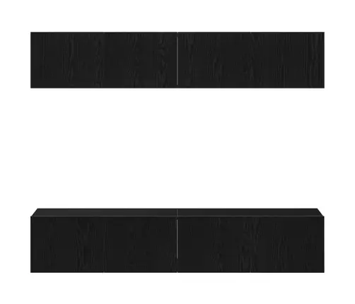 4-Daļu Pie Sienas Stiprināms Tv Skapju Komplekts Melnā Ozolkoka Krāsā Vidaxl