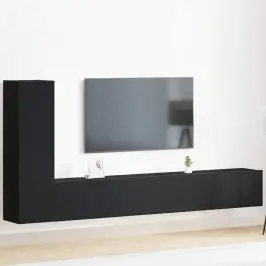 Tv Skapīšu Komplekts 3 Pcs Melns Ozols 100 X 30 X 30 Cm Vidaxl