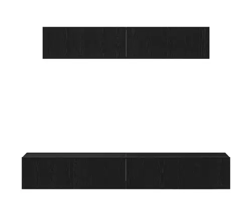 Tv Spintelių Komplektas 4 Pcs Juoda Ąžuolo 100 X 30 X 30 Cm