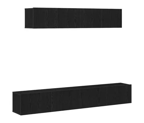 Tv Spintelių Komplektas 4 Pcs Juoda Ąžuolo 100 X 30 X 30 Cm