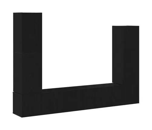 Telerikapi Komplekt 6 Pcs Must Tamm 30.5 X 30 X 110 Cm