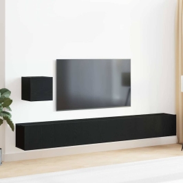 Tv Skapīšu Komplekts 4 Pcs Melns Ozols 80 X 30 X 30 Cm Vidaxl