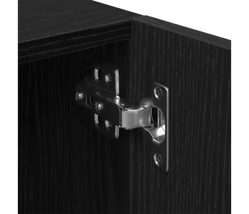 Tv Galds Ar Led Gaismām Melnā Ozola Krāsā 180X35X40 Cm No Inženierijas Koka Vidaxl