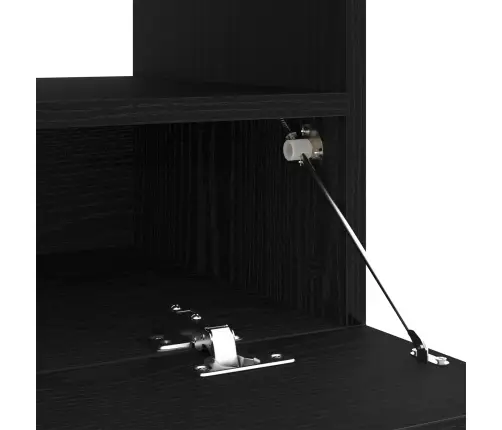 Tv Galds Ar Led Gaismām Melnā Ozola Krāsā 180X35X40 Cm No Inženierijas Koka Vidaxl