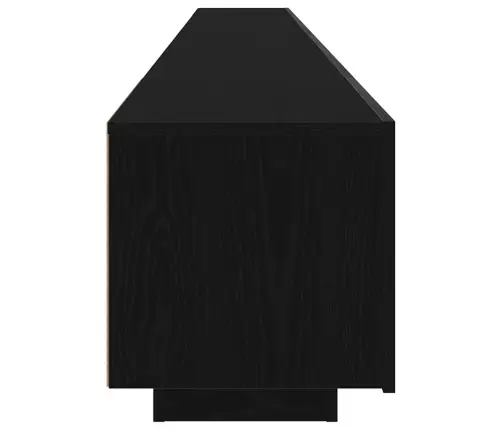 Televizora Skapītis Ar Led Gaismām, Melns Ozols, 300X35X40 Cm, Inženierijas Koks Vidaxl