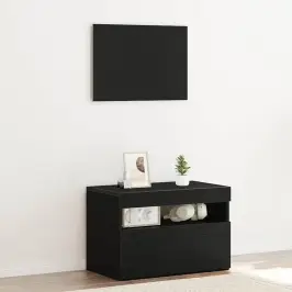 Nakts Skapītis Melns Ozols 60 X 35 X 40 Cm Inženierijas Koks Vidaxl