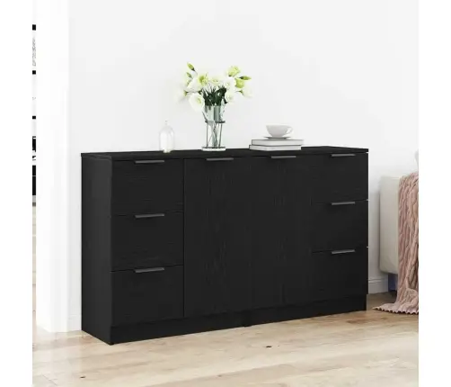 Apskates 2 Gabali Melna Ozola 60X30X70 Cm Inženierijas Koks Vidaxl