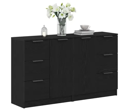 Apskates 2 Gabali Melna Ozola 60X30X70 Cm Inženierijas Koks Vidaxl