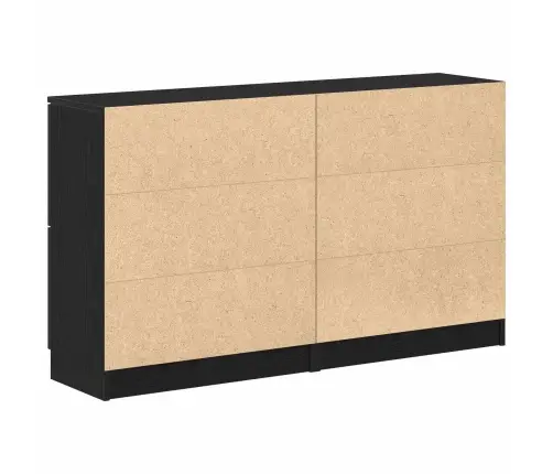 Sānu Skapji 2Gab Melna Ozolkoka 60X30X70 Cm Inženierijas Koks Vidaxl