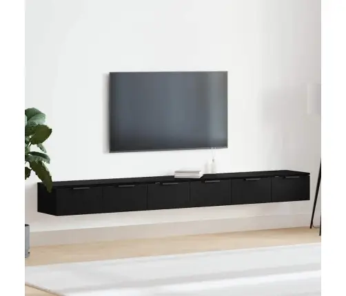 Sienas Skapji 2 Gabali Melns Ozols 102X30X20 Cm Inženierijas Koks Vidaxl