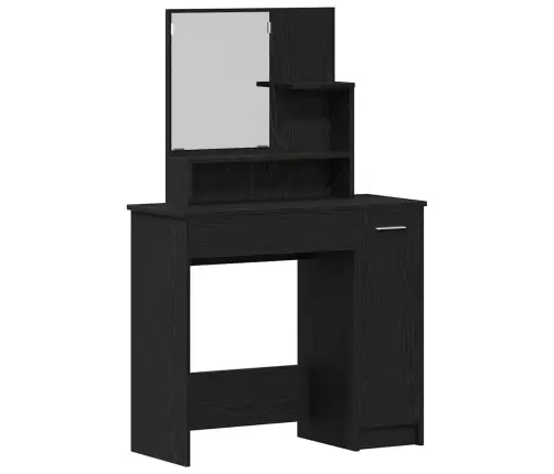 Tualettlaua Komplekt Uksega 2 Pcs Must Tamm 86.5 X 35 X 136 Cm