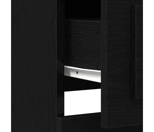 Kõrge Kapp Sahtliga Must Tamm Tehispuit