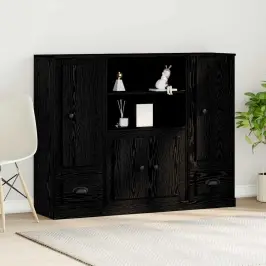 Augstais Skapītis Melns Ozolkoks 132 X 35.5 X 103.5 Cm Vidaxl
