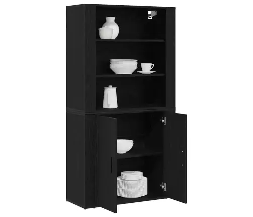 Augstais Skapītis Melnā Ozolā Inženierētā Koka Vidaxl