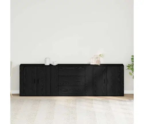Bufetas Juoda Ąžuolo 240 X 33 X 70 Cm Apdirbta Mediena