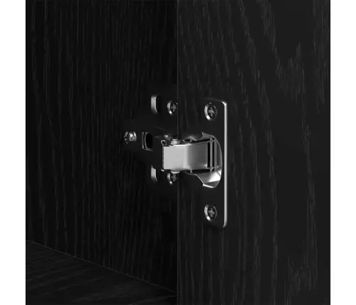 3 Daļu Sānu Skapji Melns Ozols Inženierijas Koks Vidaxl