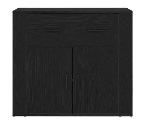 3 Daļu Sānu Skapji Melns Ozols Inženierijas Koks Vidaxl