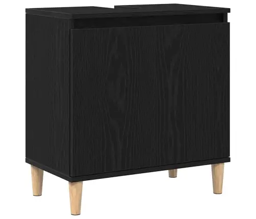 3 Gabalu Vannas Istabas Mēbeļu Komplekts Melnā Ozolā Inženierijas Kokā Vidaxl