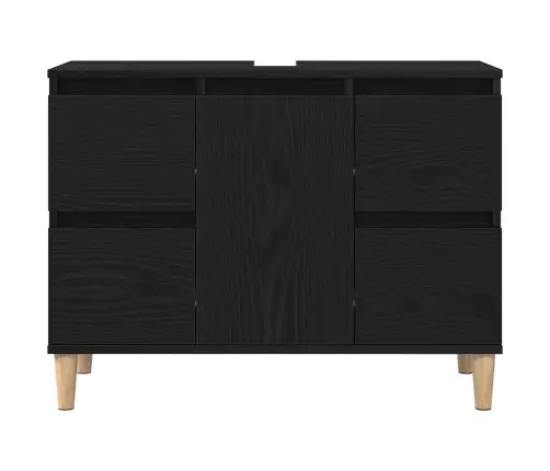 Vannitoa Mööbleset Uksega 3 Pcs Must 30 X 30 X 180 Cm Tehispuit