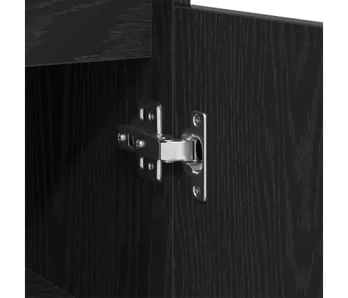 3 Daļu Vannas Istabas Mēbeļu Komplekts Melna Ozola Inženierijas Koks Vidaxl