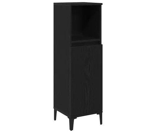 3 Daļu Vannas Istabas Mēbeļu Komplekts Melna Ozola Inženierijas Koks Vidaxl