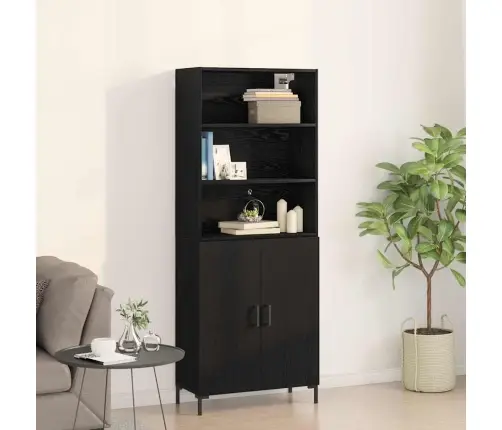 Augstais Galds Melnais Ozols 69.5X34X180 Cm Inženierijas Koks Vidaxl Augstais Galds Melnais Ozols 69.5X34X180 Cm Inženierijas Koks Vidaxl