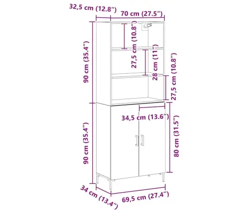 Augstais Galds Melnais Ozols 69.5X34X180 Cm Inženierijas Koks Vidaxl Augstais Galds Melnais Ozols 69.5X34X180 Cm Inženierijas Koks Vidaxl
