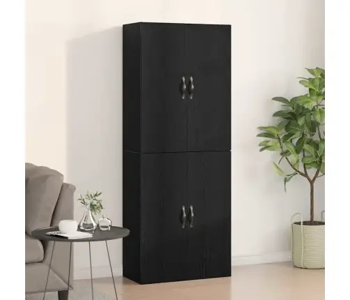 Skapji 2 Gabali Melnā Ozola Krāsā, Izmēri 69,5X34X180 Cm, Inženierijas Koks Vidaxl