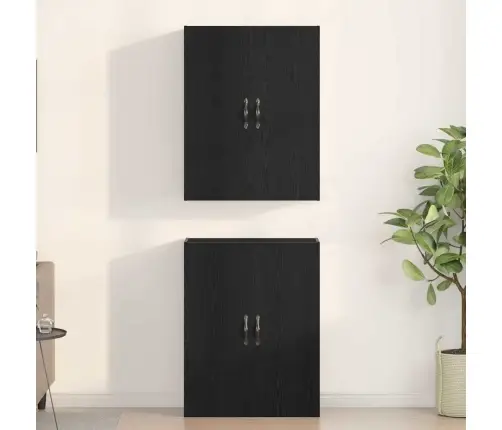 Skapji 2 Gabali Melnā Ozola Krāsā, Izmēri 69,5X34X180 Cm, Inženierijas Koks Vidaxl